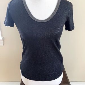 J. Crew black/silver t-shirt, size: x-small